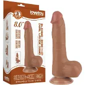 Lovetoy Sliding-Skin - realistinen kiveksellinen kaksikerrosdildo - 20,8cm