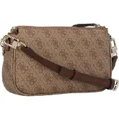 GUESS Olkalaukku 'NOELLE II DBL POUCH CROSSBODY' ruskea / cappuccino