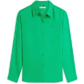 Tommy Hilfiger Ess Linen Relaxed Ls Shirt - Green - 32
