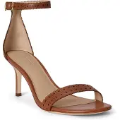 Ralph Lauren for woman. 802P10639002 Brown Allie Leather Sandals (41), 3 to 5 cm, Buckle, Casual, Party, Classic