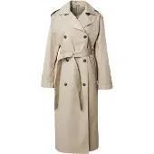 Weekday Oversized Double-Breasted Canvas Trench Coat - Beige - M