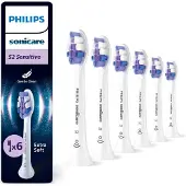 Philips Sensitive HX6056/87 Harjaspääpakkaus, 6 kpl, 6 kpl, Valkoinen, 3 kuukautta, Erittäin pehmeä, , Sonicare Series
