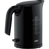 Braun PurEase WK 3000 BK, 1 L, 2200 W, Musta, Veden tason ilmaisin, Suodatus