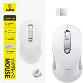 Baseus F02 Ergonominen langaton hiiri, USB 2,4 GHz – valkoinen