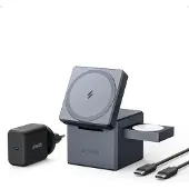 Anker 3-in-1 Cube with MagSafe, 15W -langaton latausasema, Musta
