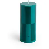 HAY Column Candle pöytäkynttilä small 15 cm Green-dark green iso ruutukuvio.
