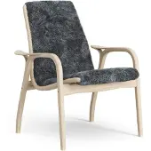 Swedese Laminett nojatuoli valkopigmentoitu tammi/lampaannahka Charcoal (tummanharmaa)