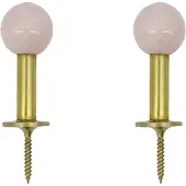 House Doctor - Ball Seinäkoukku 5x2 cm 2 kpl Messinki/Roosa