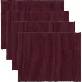 Linum Uni Place Mat Rib 4-Pack - Burgundy - ONE SIZE