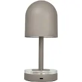 AYTM Luceo-akkulamppu, taupe, metalli, 24 cm, himmennettävä, IP44 Luceo, himmennettävä, Alumiini/harmaa/sinkki, Olohuone/ruokailutila, Metalli, Moderni