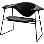 Gubi Masculo Lounge Chair Savanne - Nojatuolit Nahka Musta - 10150307