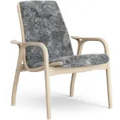Swedese Laminett nojatuoli valkopigmentoitu tammi/lampaannahka Scandinavian Grey (harmaa)