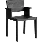 Vaarnii 016 Maasto Dining Armchair käsinojallinen tuoli Musta petsattu mänty