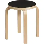 Artek E60 Jakkara / Musta Linoleumi - Jakkarat Koivu - 28000353