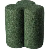 Pols Potten Stool Clover Boucle - Green - W37X D37X H45CM