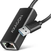 Axagon Gigabit Ethernet -verkkoadapteri, 3.2 Gen1 USB-A, 15cm, musta