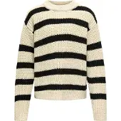 ONLY Kogjusty L/S Stripe Pullover Knt Noos - Cream - 122-128