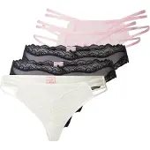 Hunkemoller Stringit 'Fashion' vanha roosa / musta / valkoinen