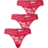 Lindex Brief Thong Low Lacey 3 Pack - Red - L