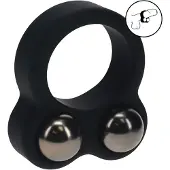 Levelz Liquid Silicone Double Weighted Ball Cockring - Black