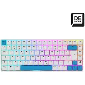 Sharkoon SKILLER SGK50 S3 PBT Gaming Keyboard 75% Hot-Swap with Backlight and Gateron G Pro 3.0 Yellow Switches (PBT, White/Light Blue) (4044951039197)