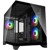 Cougar CGR-2QA6B-RGB, Mini Tower, PC, Musta, mikro ATX, Mini-ITX, Pelaaminen, Multi