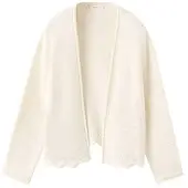 Mango Openwork Knit Cardigan - Cream - 116