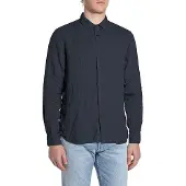 Replay for man. M4159.000.81388B Linen shirt Regular Fit navy (M), Casual, Long sleeve