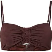 Pieces Pckaya Seersucker Bikini Top - Brown - XS