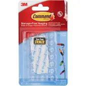3M Command Mini Decorating Clips-Clear 20 klipsiä &amp; 24 nauhaa