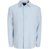 Jack & Jones Jprblalawrence Linen Ls Shirt Sn - Blue - S