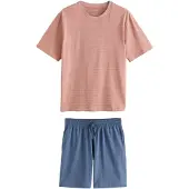 Next Lyhyt pyjama laivastonsininen / hummeri / vaaleanoranssi / valkoinen