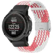 CaseOnline Punottu elastinen rannekoru Garmin Fenix 5X - pinkwhite