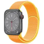 CaseOnline Nailon Rannekoru Apple Watch 8 (45mm) - Canary Yellow