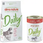 Almo Nature 2x12kg Daily All Breeds nauta & riisi koiran kuivaruoka