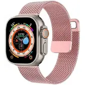 CaseOnline Milanese kellon renneke Apple Watch Ultra 2 (49mm) - Vaaleanpunainen