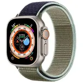 CaseOnline Nailon kellon renneke Apple Watch Ultra (49mm) - Khaki Blue