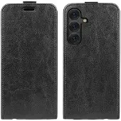 SKALO Samsung S25 Vertical Flip PU-Nahka Lompakkokotelo - Musta