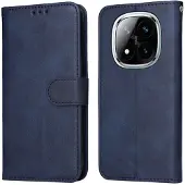 SKALO Xiaomi Redmi Note 14 Pro 5G PU-nahka Lompakkokotelo - Sininen