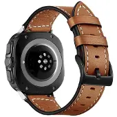 SKALO Nahkaranneke Samsung Watch Ultra 47mm - Ruskea