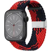 CaseOnline Punottu kellon renneke Apple Watch 9 (45mm) - Redblack