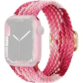 SKALO Punottu -ranneke Apple Watch Series 4-6 44mm - Pinkki-Punainen