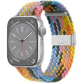 CaseOnline Punottu kellon renneke Apple Watch 9 (45mm) - Light Rainbow