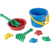 Dantoy Classic Recycled Bucket Set, Blue Bucket, 8 Pcs. - Blue - 30.5X30X20.5CM