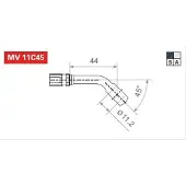 TRW varioflex ii banjoliitin ø11 mm, 45°, musta (mv11c45s)