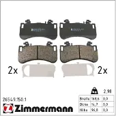 ZIMMERMANN Jarrupalasarja (4kpl), levyjarru 26549.150.1