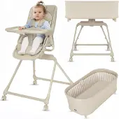 Lionelo Syöttötuoli 3in1 (lepotuoli + kehto) 0–36 kk, 360° kääntyvä Maddie Set Beige