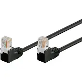 Goobay Patch-kaapeli CAT 5e, 2x 90° kulma, U/UTP, musta, 10 m
