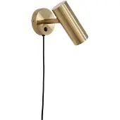 House Nordic Nida - Lamp, Brass, 190 Cm Fabric Cord - Gold - 22X10X15CM