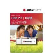 Agfa 10513, 16 GB, USB A-tyyppi, 2.0, Suojus, Valkoinen